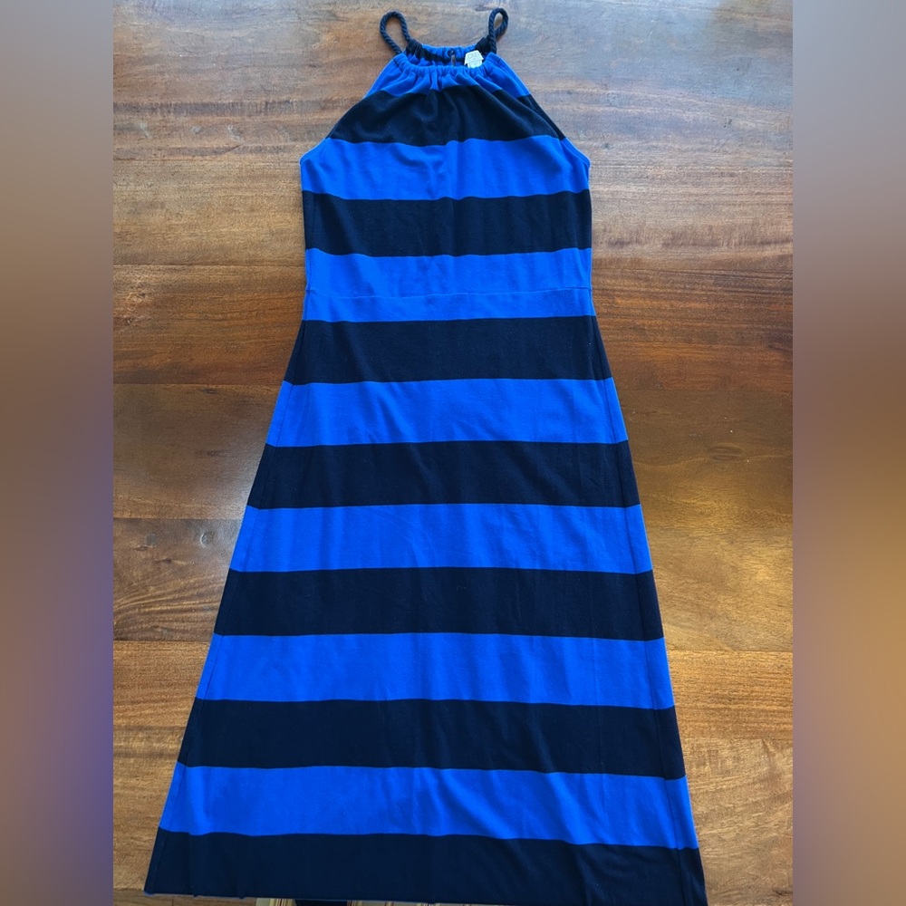 J.Crew Women’s Maxi Dress in Blue/Light Blue StripedCotton Size S